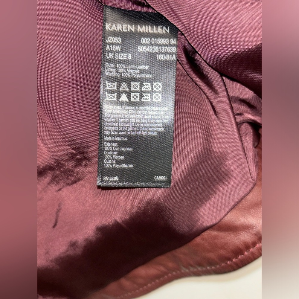 Burgundy real leather jacket - Picture 5 of 5